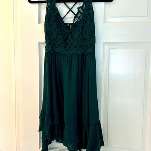 Free People forest green summer dress